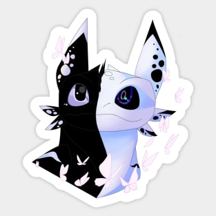 Toothless & Light fury, fanart How to train your dragon, dragon head Sticker